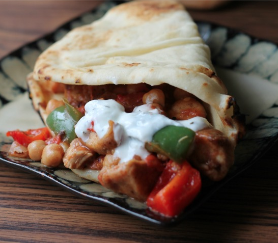 Nanima's Special for May 15th: Chicken Jalfrezi in Naan Wrap